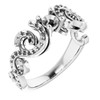 Accented Engagement Ring Mounting in 10 Karat White Gold for Round Stone..