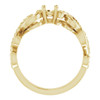 Accented Engagement Ring Mounting in 14 Karat Yellow Gold for Round Stone..