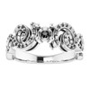 Accented Engagement Ring Mounting in 18 Karat White Gold for Round Stone...