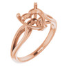 Solitaire Ring Mounting in 10 Karat Rose Gold for Heart shape Stone.