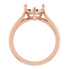 Solitaire Ring Mounting in 14 Karat Rose Gold for Heart shape Stone.