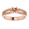 Accented Ring Mounting in 18 Karat Rose Gold for Round Stone...