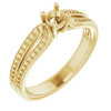 Accented Ring Mounting in 18 Karat Yellow Gold for Round Stone...