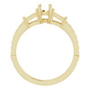 Baguette Accented Engagement Ring Mounting in 14 Karat Yellow Gold for Round Stone