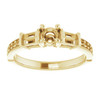 Baguette Accented Engagement Ring Mounting in 14 Karat Yellow Gold for Round Stone