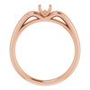 Solitaire Engagement Ring Mounting in 14 Karat Rose Gold for Round Stone..