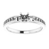 Accented Engagement Ring Mounting in 10 Karat White Gold for Round Stone...