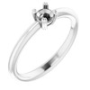 Solitaire Ring Mounting in 14 Karat White Gold for Round Stone.