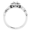 Halo Style Engagement Ring Mounting in 10 Karat White Gold for Round Stone...