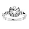 Halo Style Engagement Ring Mounting in 10 Karat White Gold for Round Stone...