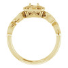 Halo Style Engagement Ring Mounting in 14 Karat Yellow Gold for Round Stone...