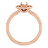 Halo Style Engagement Ring Mounting in 10 Karat Rose Gold for Round Stone...