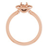 Halo Style Engagement Ring Mounting in 18 Karat Rose Gold for Round Stone...