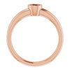 Bezel Set Solitaire Engagement Ring Mounting in 18 Karat Rose Gold for Round Stone.