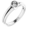 Bezel Set Solitaire Engagement Ring Mounting in 18 Karat White Gold for Round Stone.