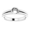 Bezel Set Solitaire Engagement Ring Mounting in 18 Karat White Gold for Round Stone.