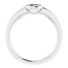 Bezel Set Accented Ring Mounting in 18 Karat White Gold for Round Stone.
