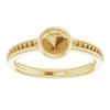 Bezel Set Accented Ring Mounting in 18 Karat Yellow Gold for Round Stone.