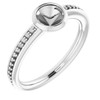 Bezel Set Accented Ring Mounting in Sterling Silver for Round Stone.