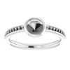 Bezel Set Accented Ring Mounting in Sterling Silver for Round Stone.