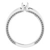 Accented Engagement Ring Mounting in 14 Karat White Gold for Round Stone...