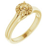 Halo Style Ring Mounting in 10 Karat Yellow Gold for Round Stone...