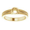Bezel Set Accented Ring Mounting in 14 Karat Yellow Gold for Round Stone.