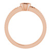 Bezel Set Accented Ring Mounting in 18 Karat Rose Gold for Round Stone.