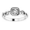 Halo Style Ring Mounting in 14 Karat White Gold for Round Stone..