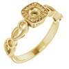 Halo Style Ring Mounting in 14 Karat Yellow Gold for Round Stone..