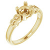 Accented Ring Mounting in 14 Karat Yellow Gold for Round Stone...