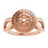 Double Halo Style Ring Mounting in 10 Karat Rose Gold for Round Stone.