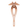 Double Halo Style Ring Mounting in 10 Karat Rose Gold for Round Stone.