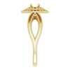 Double Halo Style Ring Mounting in 14 Karat Yellow Gold for Round Stone.