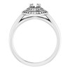 Double Halo Style Ring Mounting in 10 Karat White Gold for Round Stone..