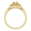 Double Halo Style Ring Mounting in 10 Karat Yellow Gold for Round Stone.