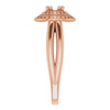 Double Halo Style Ring Mounting in 18 Karat Rose Gold for Round Stone..