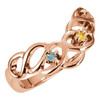 Family V Ring Mounting in 10 Karat Rose Gold for Round Stone.