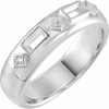 Family Ring Mounting in Platinum for Straight baguette Stone.