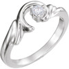 Family Freeform Ring Mounting in 18 Karat White Gold for Round Stone, 4.66 grams