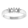 Family Ring Mounting in 18 Karat White Gold for Round Stone, 2.77 grams