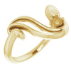 Family Freeform Ring Mounting in 18 Karat Yellow Gold for Round Stone, 4.23 grams