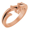 Family Bypass Ring Mounting in 18 Karat Rose Gold for Round Stone, 5.39 grams