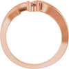 Family Bypass Ring Mounting in 18 Karat Rose Gold for Round Stone, 5.39 grams
