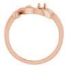 Family Freeform Ring Mounting in 14 Karat Rose Gold for Round Stone, 3.53 grams