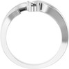 Family Bypass Ring Mounting in 18 Karat White Gold for Round Stone, 5.12 grams