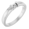 Family Ring Mounting in 18 Karat White Gold for Round Stone, 2.94 grams