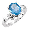 Solitaire Ring Mounting in 10 Karat White Gold for Oval Stone, 4.09 grams