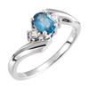 Accented Bypass Ring Mounting in 18 Karat White Gold for Oval Stone, 4.99 grams
