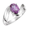 Solitaire Ring Mounting in 18 Karat White Gold for Oval Stone, 5.49 grams